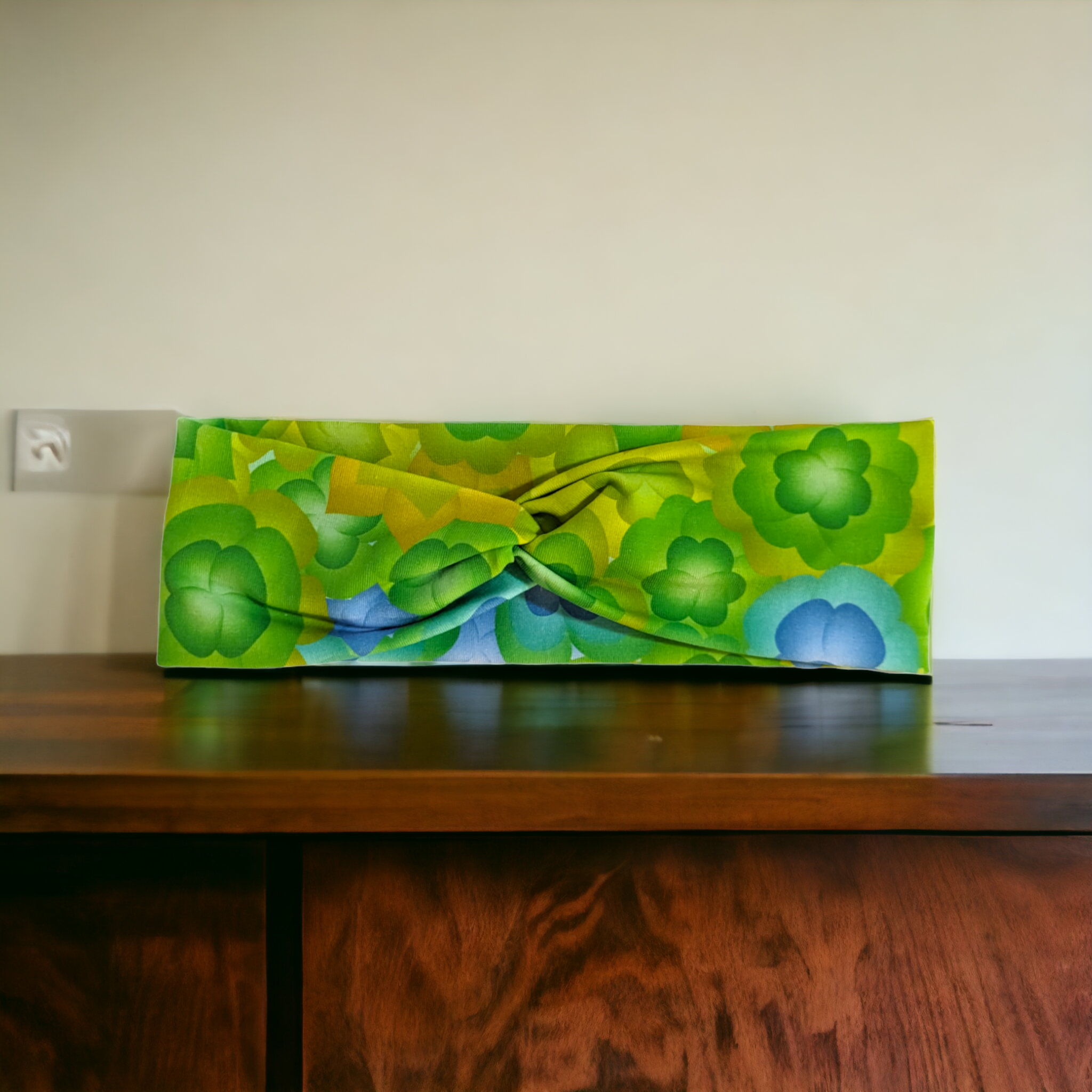 Bright green geometric headband