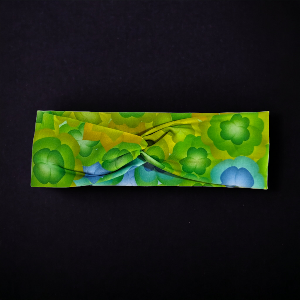 Bright green geometric headband