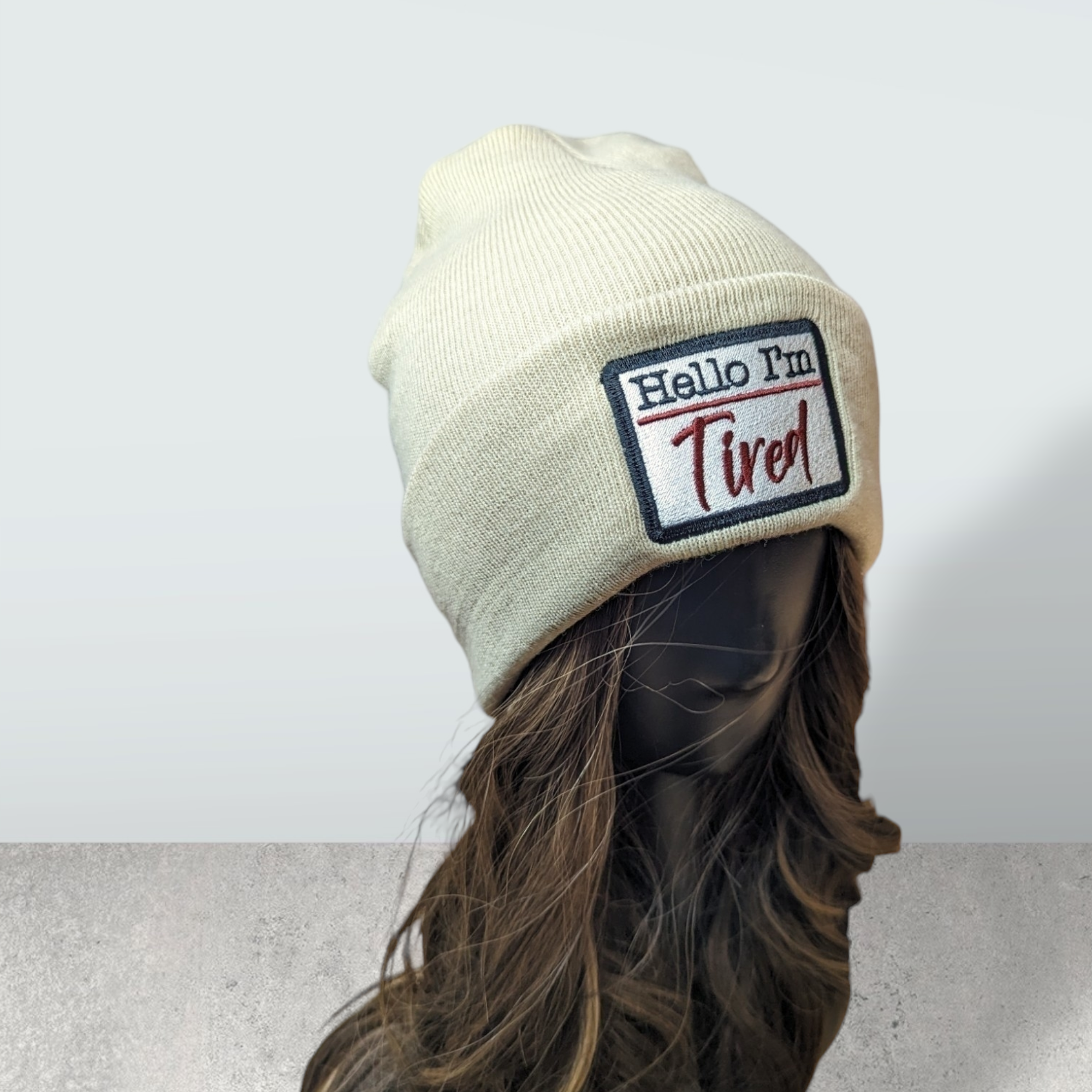 Hello I'm tired beanie
