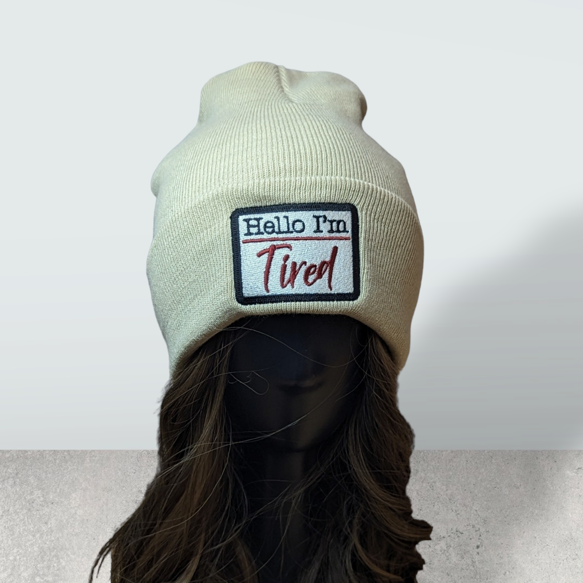 Hello I'm tired beanie