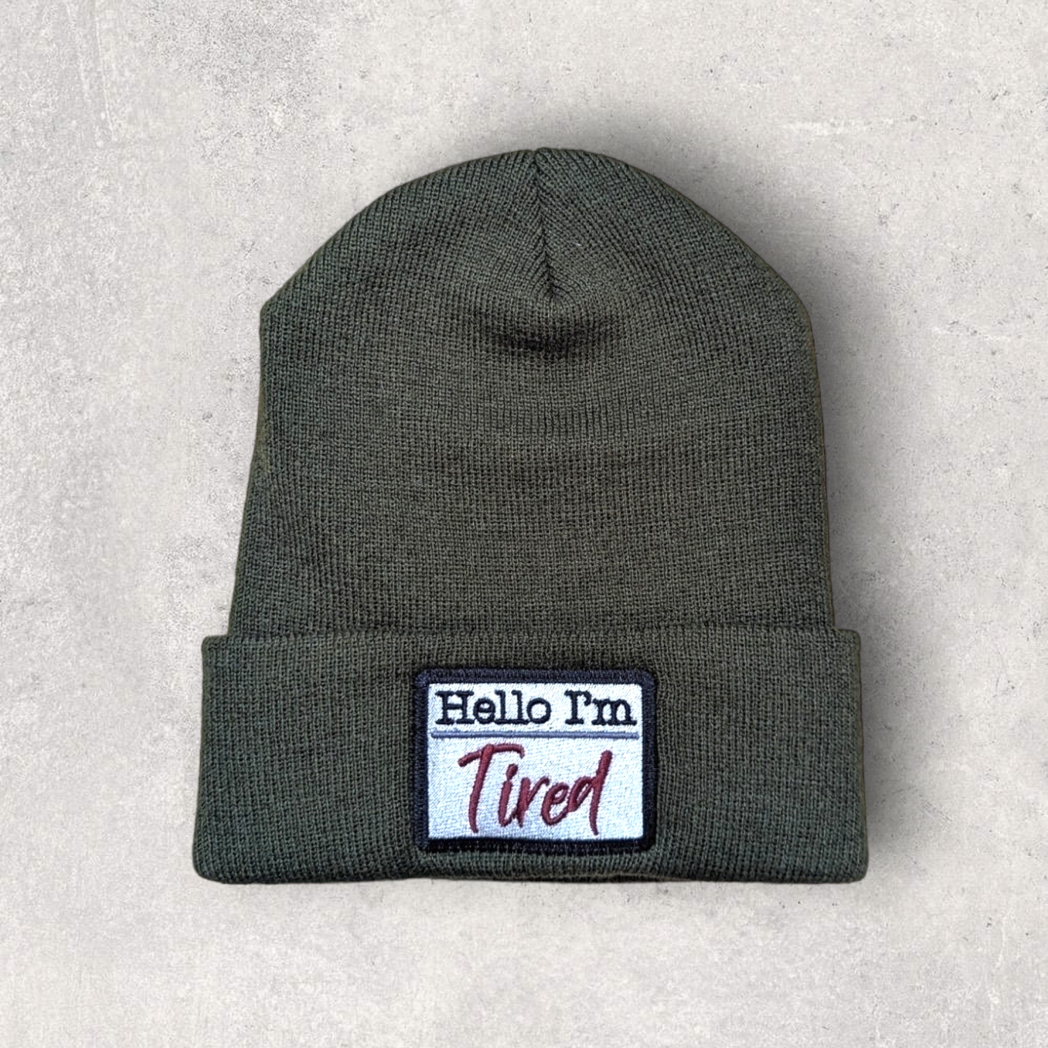 Hello I'm tired beanie