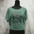 Surviving motherhood one coffee at a time crop top